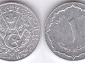Algerian Dinar - 1 Centime - Algeria - 1964 - Aluminio - KM# 94 - 11,5 mm - Obv: Small arms within wreath. Rev: Value at center of scalloped circle. - 0